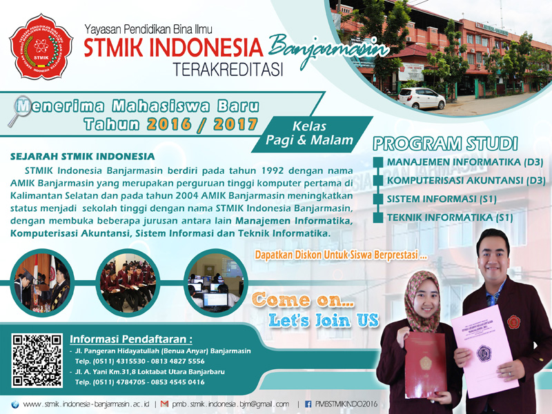 Brousur Penerimaan Mahasiswa Baru STMIK Indonesia Banjarmasin